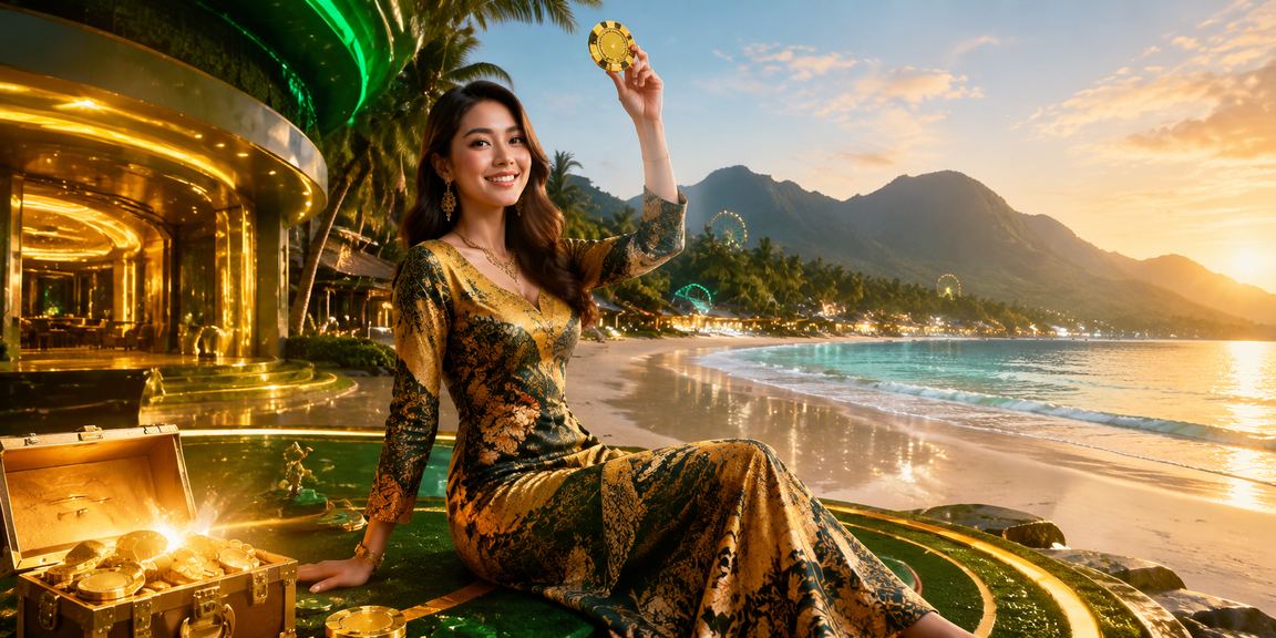 Hiburan kasino di Langkawi dengan motif batik Melayu yang berwarna-warni