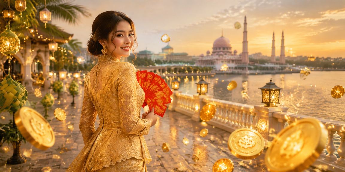 Bonus amplop merah di Putrajaya dengan pakaian kebaya tradisional Malaysia